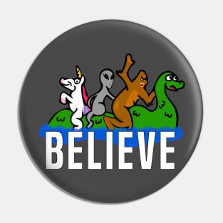 Mythical Creatures Riding Loch Ness Monster Pin