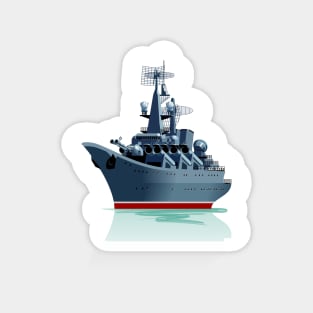 Cartoon battleship. Magnet