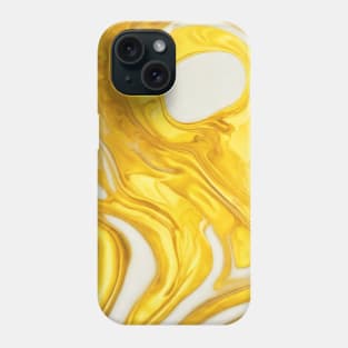 YELLOW AND WHITE LIQUID MARBLE DESIGN, IPHONE CASE, MUGS, AND MORE Phone Case