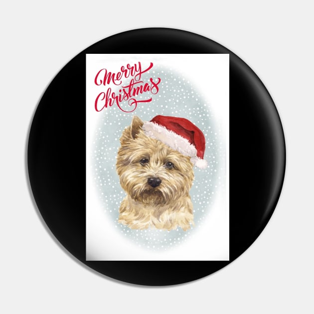 Cairn Terrier Merry Christmas Santa Dog Pin by Puppy Eyes