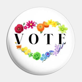 Chic Rainbow Heart Vote! Pin