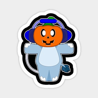 Hippo Halloween Pumpkin Music Magnet