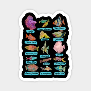 Tropical Freshwater Fish Chart Magnet