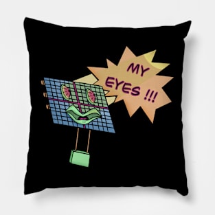 Burning Solar Eyes Funky Art Pillow