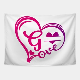 letter g monogram in the shape of love Tapestry