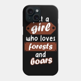 Wild boar huntress hunt girl women animals forest Phone Case