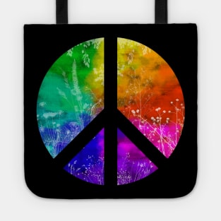 colorful Peace Symbol Tote