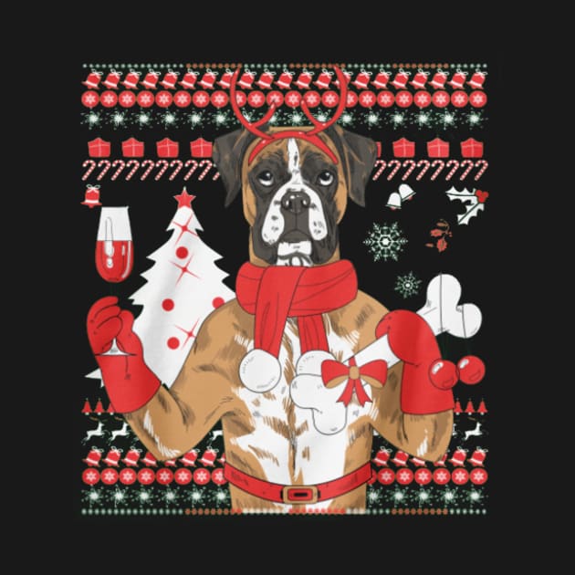 Boxer Ugly Christmas Sweatshirt by jokopriyantoko