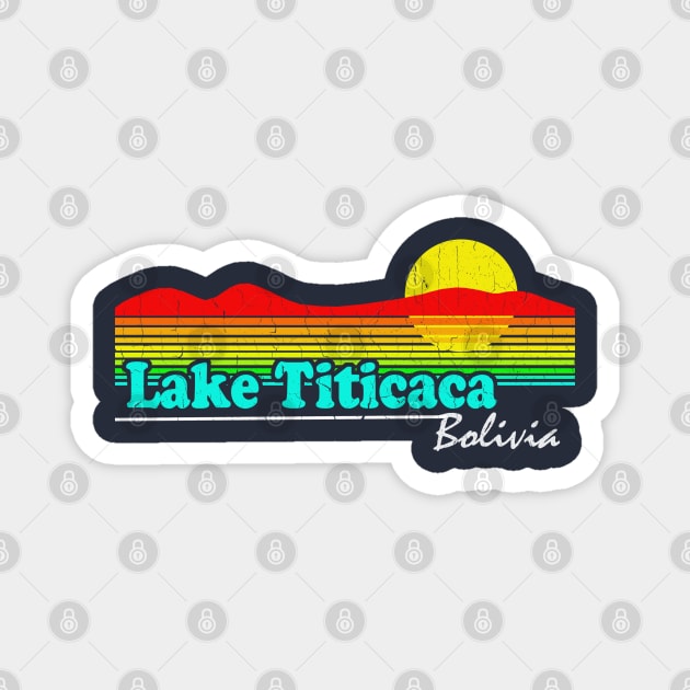 Funny - Lake Titicaca, Boliva (80's vintage look) Magnet by robotface