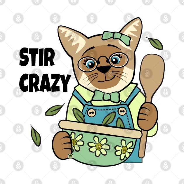 Stir Crazy Cooking Siamese Cat by Sue Cervenka