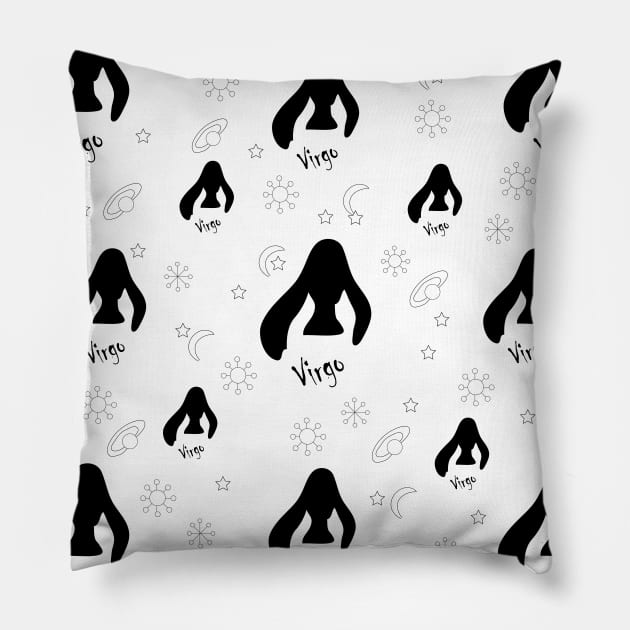 Virgo, ,3, Zodiac, Astrology, Horoscope, Stars, Sun-and-moon, Birthday, Valentines-day, Holidays, xmas, valentines, valentines-gift, valentinesday, Pillow by PrintedDreams