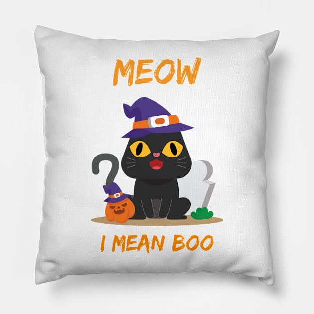 meow i mean boo Pillow by smkworld