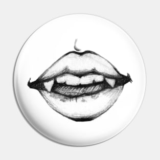 Vampire Teeth Halloween Pin