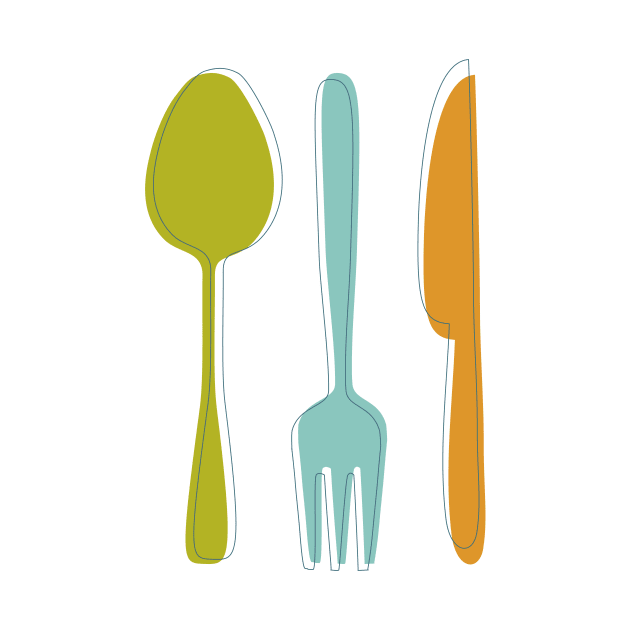 Colorful Kitchen Utensils Mid Century Retro by OrchardBerry