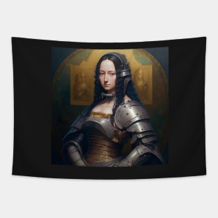 Mona Lisa Anime Style Wearing Armor Tapestry