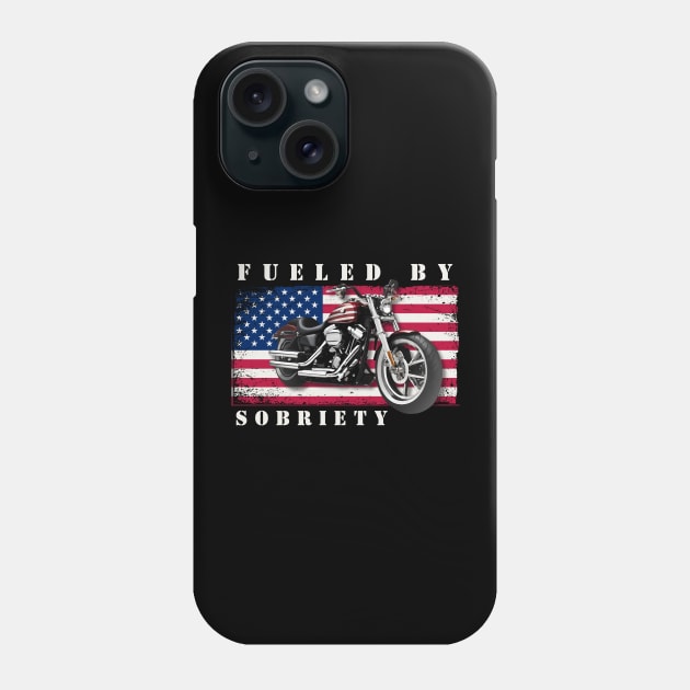 Vintage Biker Fueled By Sobriety Phone Case by SOS@ddicted