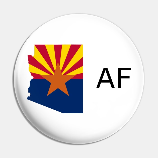 Arizona Flag State Outline AF (black) Pin by Big Term Designs