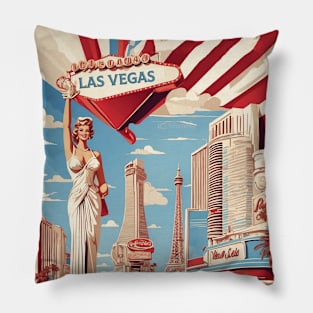 Las Vegas Nevada United States of America Tourism Vintage Poster Pillow