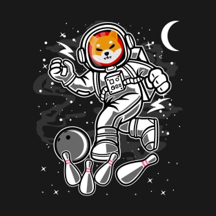 Astronaut Bowling Shiba Inu Coin To The Moon Shib Army Crypto Token Cryptocurrency Blockchain Wallet Birthday Gift For Men Women Kids T-Shirt