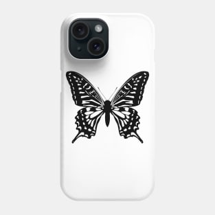 Butterfly in black and white Phone Case