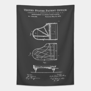 Steinway Piano Patent White Tapestry