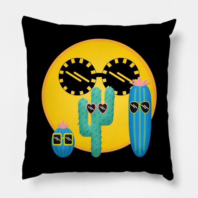 Sun glasses family Pillow by Design Knight