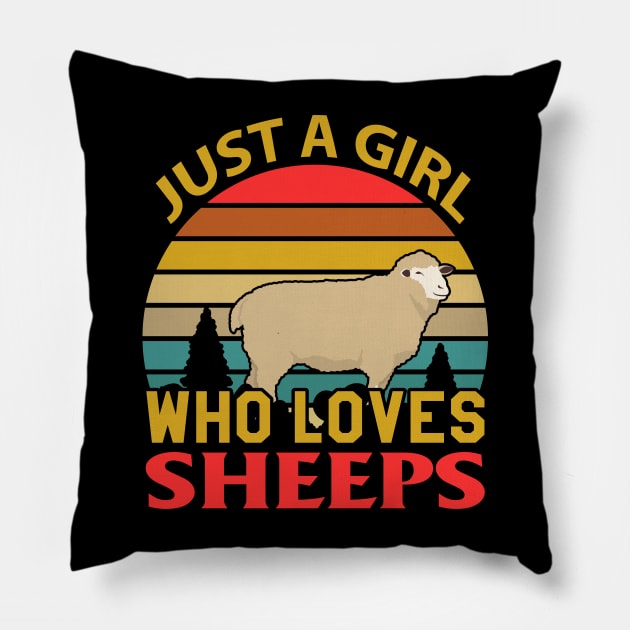 Just A Girl Who Loves Sheep Sheeps Lover Gift Pillow by BadDesignCo