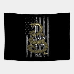 Snake Wrapped Around AR-15 Rifle Gun 2nd Amendment Tapestry