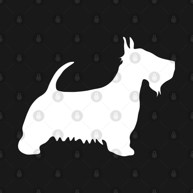 Scottish Terrier Dog Silhouette - White by MacPean