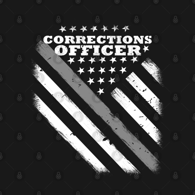 Corrections Officer Flag - Thin Silver Line American Flag by bluelinemotivation