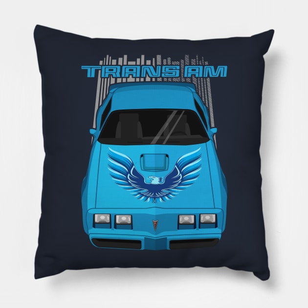 Firebird Trans Am 79-81 - Atlantis blue Pillow by V8social