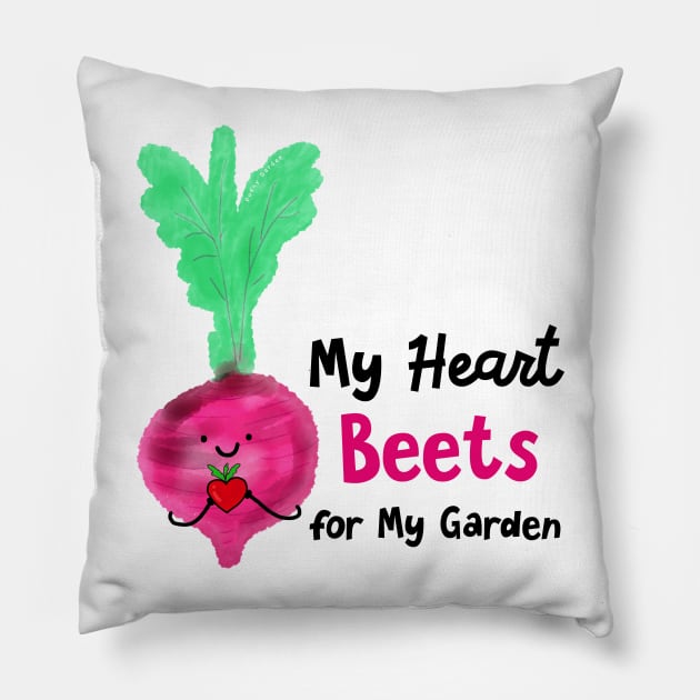 My Heart Beets for My Garden Pillow by punnygarden