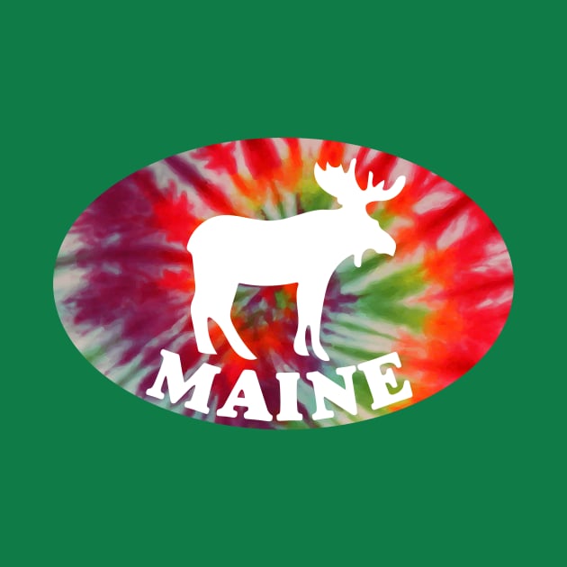 Maine Moose Tie Dye by PodDesignShop