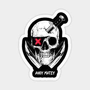 Ahoy Matey Pirate Skull Magnet