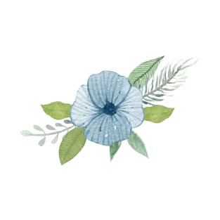 Blue Bouquet Floral Design T-Shirt