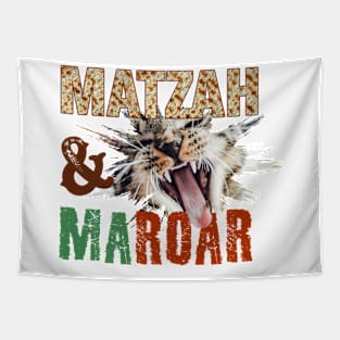 Passover Cute Cat- Matza and Maror / Ma-roar. פסח מצה מרור Tapestry