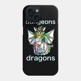 Dnd D20 dice with a red eyed dragon Phone Case