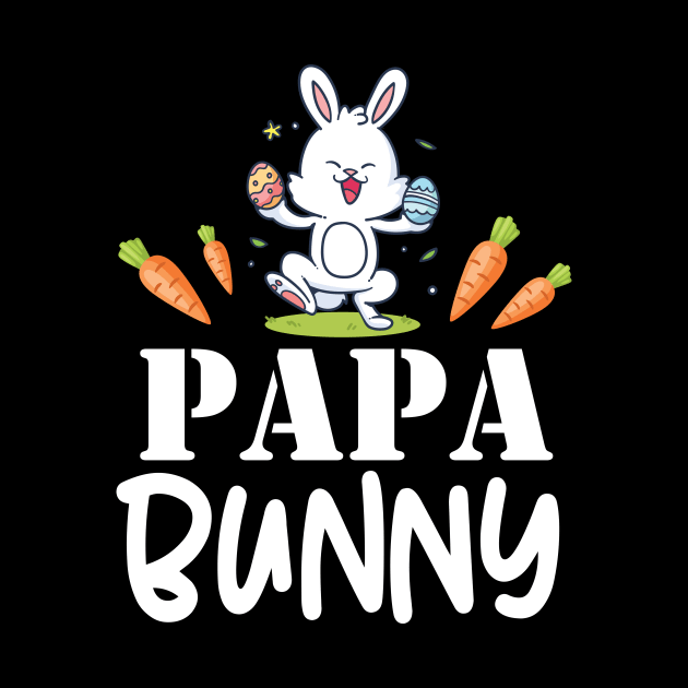 Bunny Play Easter Eggs Carrots Happy Easter Day Papa Bunny by joandraelliot