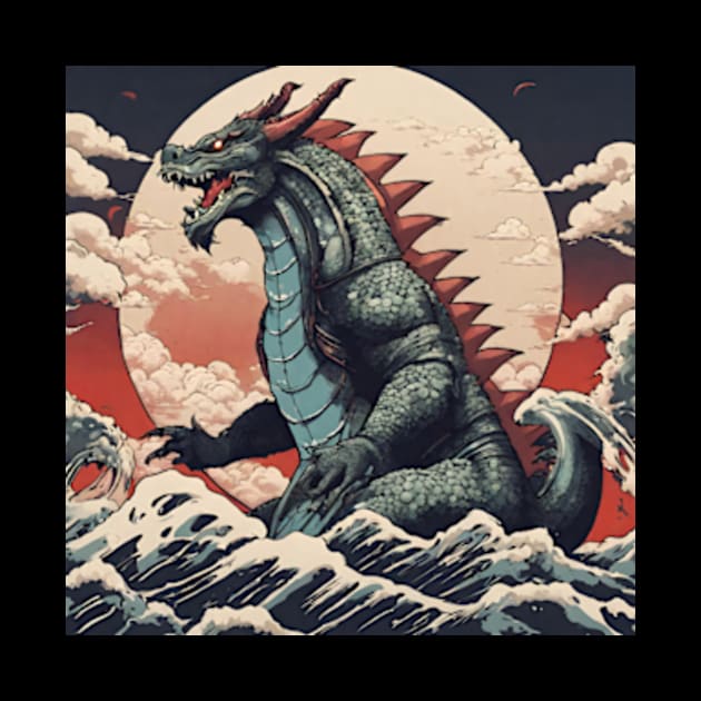 cool godzilla japanese artstyle by cloudviewv2