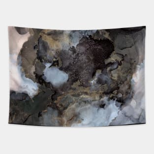 Black and Gold Marble Effect Tapestry