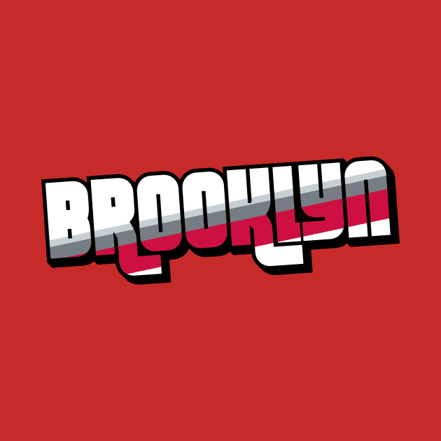 Retro Brooklyn Word Art with Stripes by SLAG_Creative