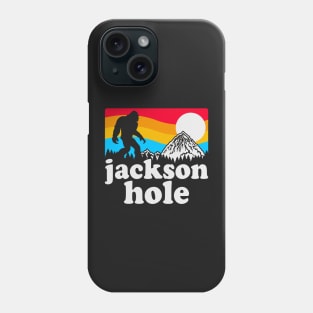 Jackson Hole Wyoming Bigfoot, Mountain Hiking Sasquatch Retro Phone Case