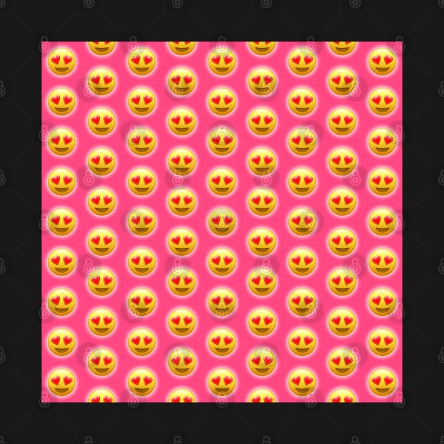 Smiling Face with Heart-Eyes Emoji Pattern | Pop Art by williamcuccio