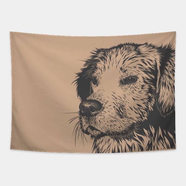 Labrador Sketch Tapestry by Marius Andrei Munteanu