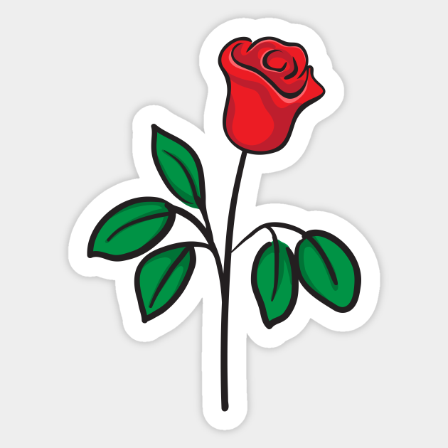 Red rose - Rose - Sticker | TeePublic