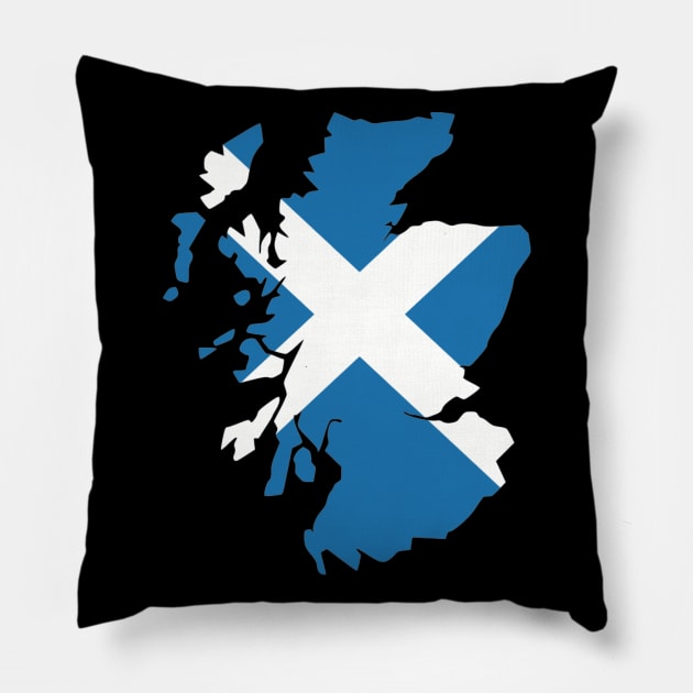 Scotland map flag Pillow by Designzz