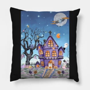 Cute Haunted House Pillow