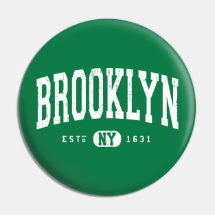 Brooklyn NY EST 1631 Arch Distressed Vintage White Pin