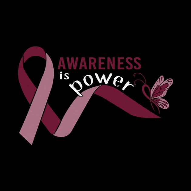 Awareness Is Power Butterfly Sickle Cell Warrior Burgundy Ribbon Support Survivor by celsaclaudio506