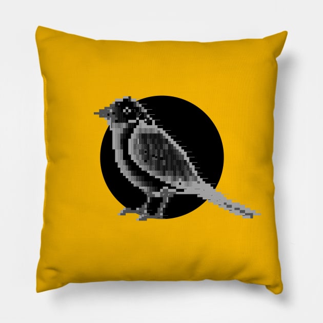 Ascii Bird Pillow by checs